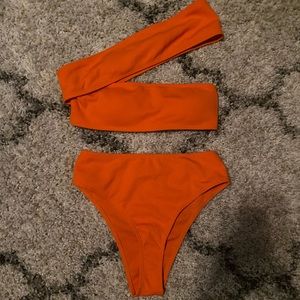 Orange Crossbody Bikini Set